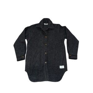 Anian Wool Rayon‎ Shirt Women's Small Dark Grayish Black Heavyweight Shacket